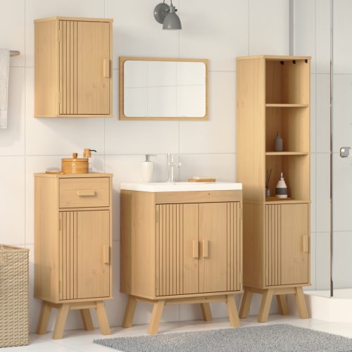  4 részes fürdőszoba bútor szett tömör fenyőből