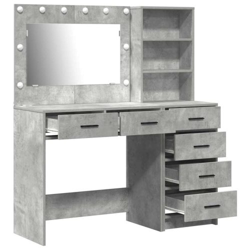  Öltözködőasztal fiókkal Szürke 78.5 x 41 x 135 cm Faanyag