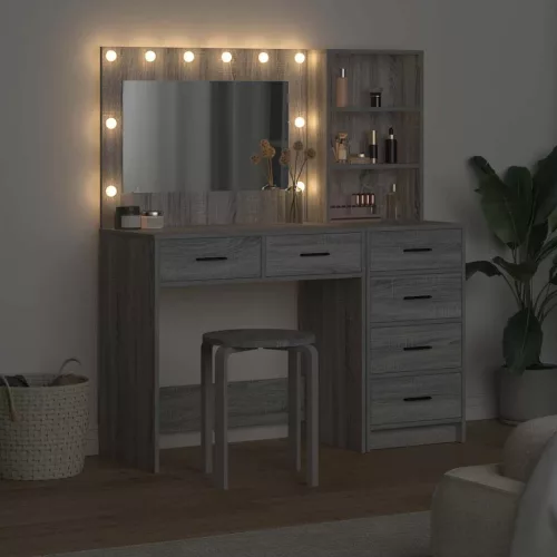  Öltözködőasztal Világosszürke 78.5 x 41 x 135 cm Faanyag