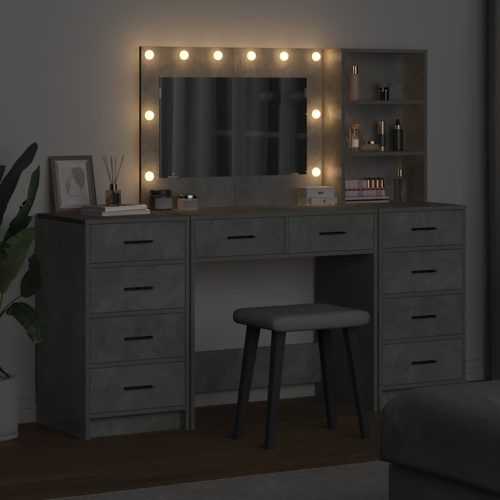  Öltözködőasztal fiókkal 3 pcs Szürke 40 x 41 x 135 cm Faanyag