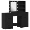  Öltözködőasztal fiókkal 3 pcs Fekete 40 x 41 x 135 cm Faanyag