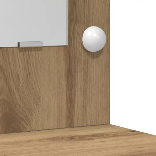  2 db-os öltözőasztal szett LED világítással, műgyanta tölgyből