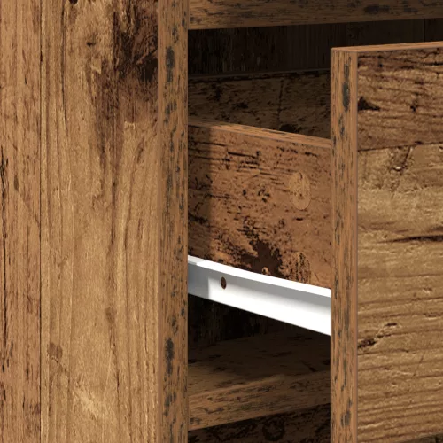  2 db-os sminkasztal szett LED fénnyel régi fa felülettel