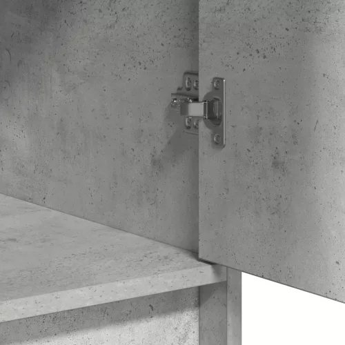  3 darabos sminkasztal szett LED-del, beton szürke, mérnöki fa