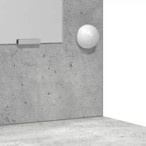  3 darabos öltöztetőasztal szett LED világítással, beton szürke, mérnöki fa