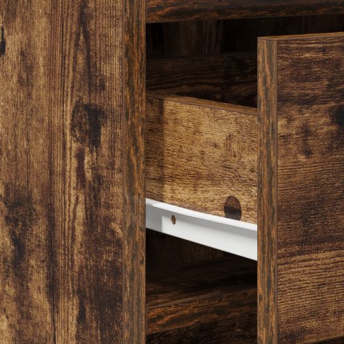  3 részes öltözködőasztal szett LED világítással, füstölt tölgy színű faforgács