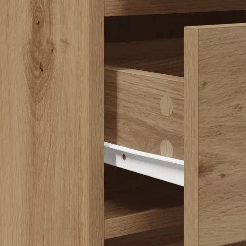  3 darabos Sminkasztal szett LED világítással, Mesterfokú tölgy műanyag