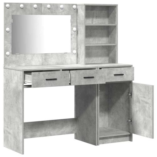  Öltözködőasztal fiókkal 2 pcs Szürke 78.5 x 41 x 135 cm Faanyag