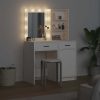  Sminkasztal Készlet 2 pcs Fehér 50 x 41 x 135 cm Faanyag