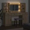  LED-es öltözködő asztal szett 3 pcs Sonoma tölgy Faanyag