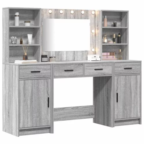  Sminkasztal Készlet 3 pcs Szürke sonoma 78.5 x 41 x 135 cm