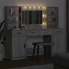  Sminkasztal Készlet 3 pcs Szürke sonoma 78.5 x 41 x 135 cm