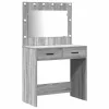  Sminkasztal Készlet 3 pcs Szürke sonoma 78.5 x 41 x 135 cm