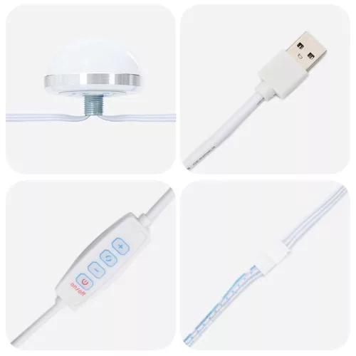  LED-es öltözködő asztal szett 3 pcs Artisan tölgy Faanyag