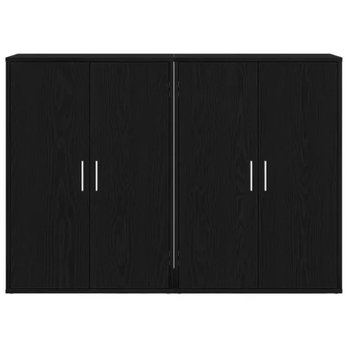  2 db fekete tölgy oldalszekrény 60x31x84 cm, mérnöki fa