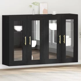    Fali Szekrény 2 db Fekete Tölgy 69,5 x 34 x 90 cm Műgyanta Fa