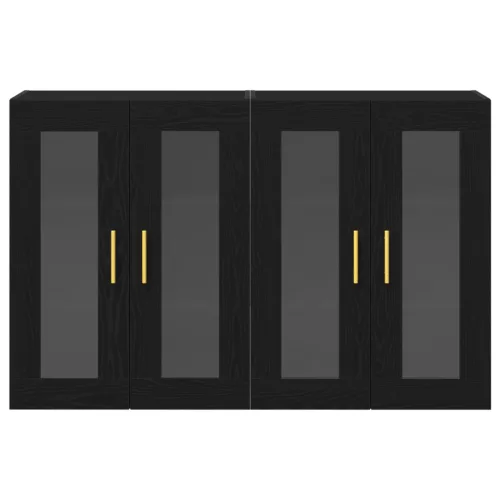  Fali Szekrény 2 db Fekete Tölgy 69,5 x 34 x 90 cm Műgyanta Fa