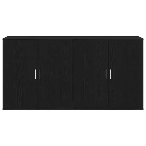  2 db fekete tölgy oldalszekrény 79x38x80 cm rétegelt fa