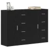  Oldalszekrények 2 db Fekete Tölgy 60x31x84 cm Műgyanta