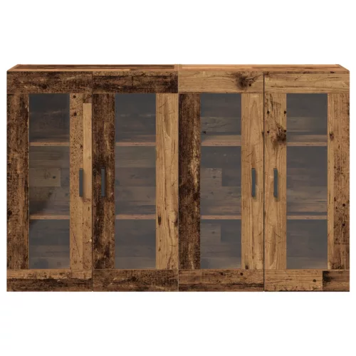  Fali Szekrények 2 db Régi Fa 69,5 x 34 x 90 cm Műanyag