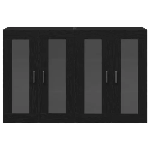  Fali Szekrények 2 db Fekete Tölgy 69,5 x 34 x 90 cm Mesterséges Fa