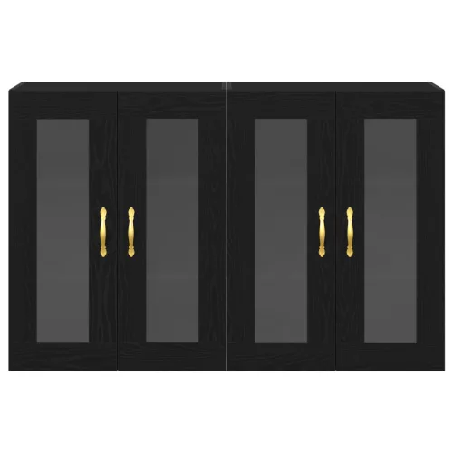  Falra Szerelhető Szekrények 2 db Fekete Tölgy 69,5 x 34 x 90 cm Mérnöki Fa