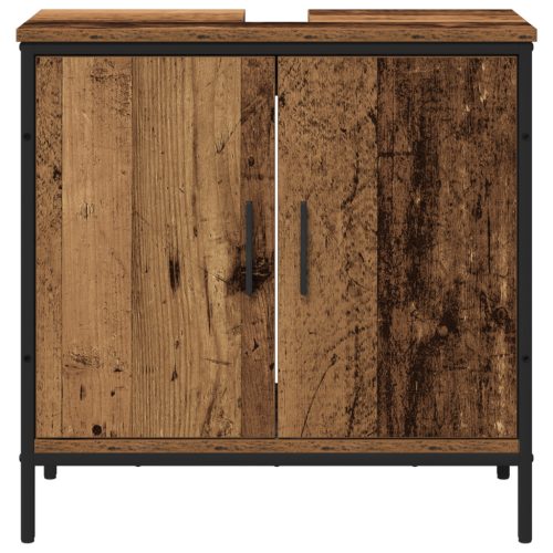  2 darabos fürdőszoba bútor szett régi fa, mérnöki fa