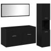  3 részes fürdőszoba bútor szett fekete tölgy mérnöki fával