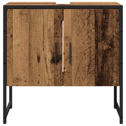  2 darabos fürdőszobaszekrény készlet öreg fa hatású mérnöki fa