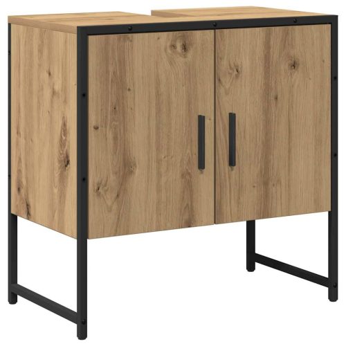  Fürdőszoba bútor szett Falra szerelhető 2 pcs Barna Faanyag