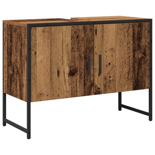  2 darabos fürdőszoba bútorkészlet régi fa mérnöki fa