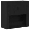  Fekete tölgy Highboard 80x33x150 cm Szerelt fa