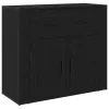  Fekete tölgy Highboard 80x33x150 cm Szerelt fa
