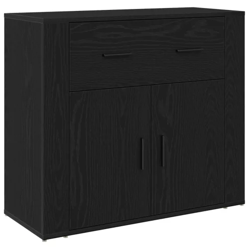  Fekete tölgy Highboard 80x33x150 cm Szerelt fa