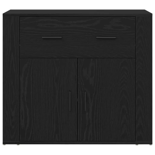  Fekete tölgy Highboard 80x33x150 cm Szerelt fa