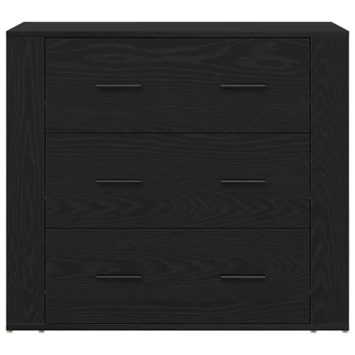  Fekete Tölgy Magas Szekrény 80x33x150 cm Szerelt Fa