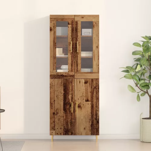  Szekrény régi fából 69.5x34x180 cm, műszaki fa