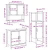  3 Darabos Fürdőszoba Bútor Szett Ipari Tölgy Szerelt Fa