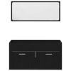  Fürdőszoba Bútor Szett 4 pcs Fekete tölgy 91 x 39.5 x 46 cm