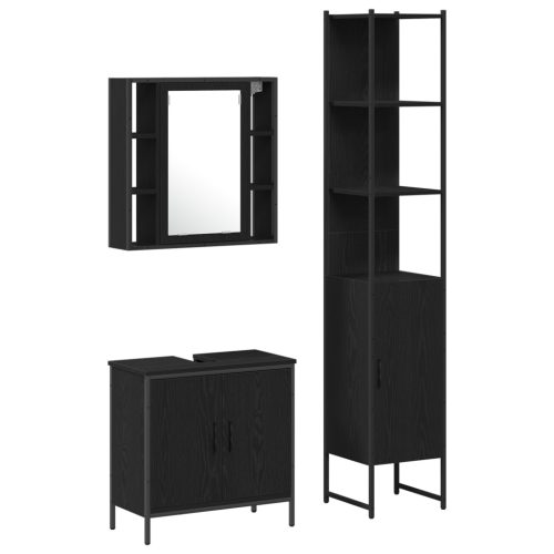  Fürdőszoba mosdószekrény Fekete tölgy 60x30x60 cm Bútorlap