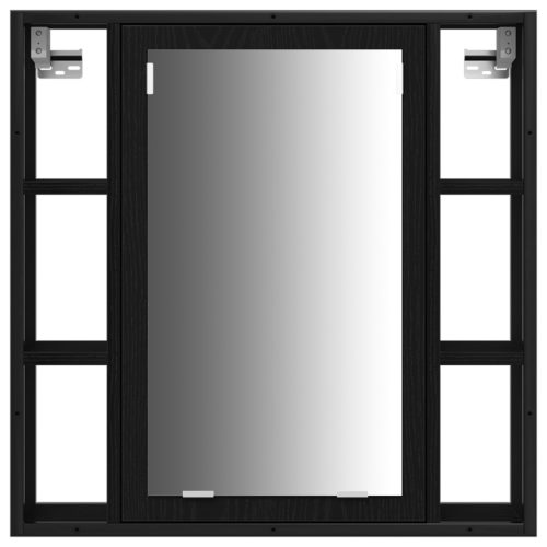  3 darabos fürdőszoba bútor szett - Fekete tölgyes fafurnér