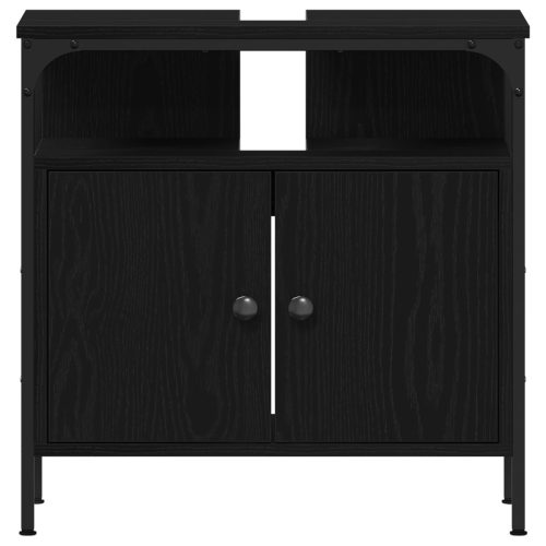  3 darabos fürdőszoba bútor szett fekete tölgyből – mérnöki fa