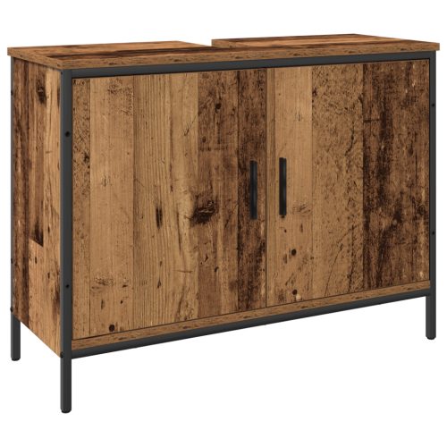  4 darabos Fürdőszoba bútor szett - Régi fa - Mérnöki fa