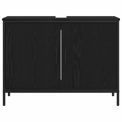  4 részes fürdőszoba bútor készlet fekete tölgyből és mérnöki fából