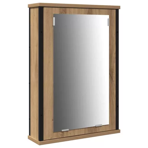  4-Darabos Fürdőszoba Bútor Szett Műgyanta Tölgy és Fa