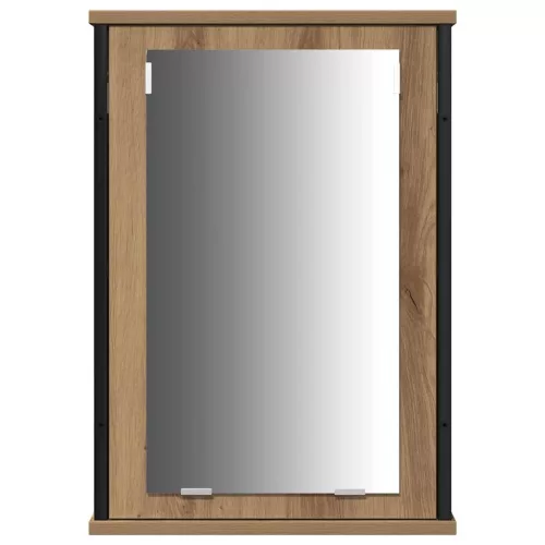  4-Darabos Fürdőszoba Bútor Szett Műgyanta Tölgy és Fa