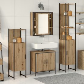    4 részes fürdőszoba bútor készlet Ipari tölgy Mérnök Fa