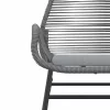  5 részes szürke polyrattan üveg kerti étkezőgarnitúra párnával