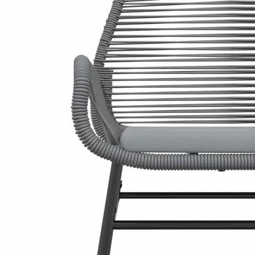  5 részes szürke polyrattan üveg kerti étkezőgarnitúra párnával