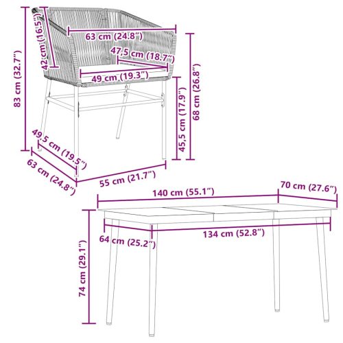 5 részes szürke polyrattan üveg kerti étkezőgarnitúra párnával